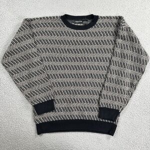 VTG 90s Claiborne Sweater Men Large Multicolor Grandpa Cotton Acrylic USA Made